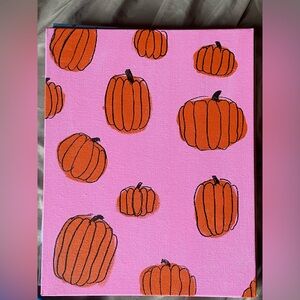 2 piece messy pumpkin style paintings